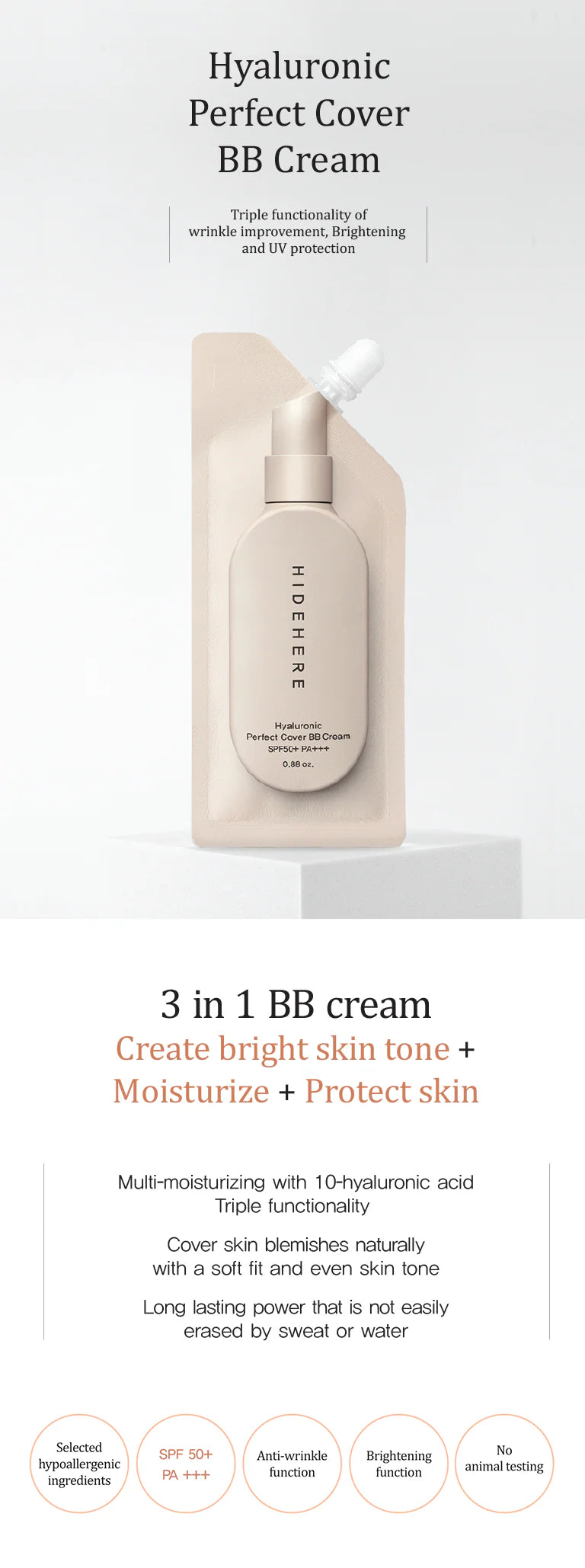 Hyaluronic Perfect Cover BB Cream SPF 50+ PA+++ 25ml